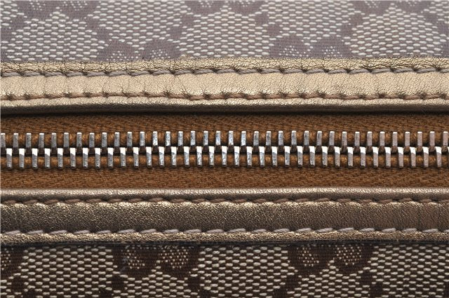 Authentic GUCCI GG Crystal Hand Mini Boston Bag PVC Leather 193604 Brown 2777E