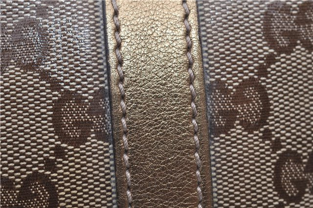 Authentic GUCCI GG Crystal Hand Mini Boston Bag PVC Leather 193604 Brown 2777E