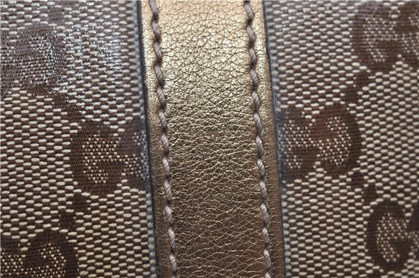 Authentic GUCCI GG Crystal Hand Mini Boston Bag PVC Leather 193604 Brown 2777E