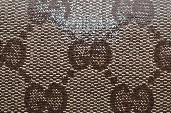 Authentic GUCCI GG Crystal Hand Mini Boston Bag PVC Leather 193604 Brown 2777E