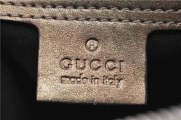 Authentic GUCCI GG Crystal Hand Mini Boston Bag PVC Leather 193604 Brown 2777E