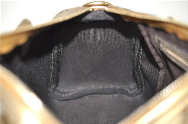 Authentic GUCCI GG Crystal Hand Mini Boston Bag PVC Leather 193604 Brown 2777E