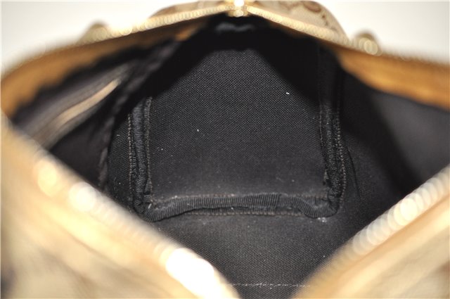 Authentic GUCCI GG Crystal Hand Mini Boston Bag PVC Leather 193604 Brown 2777E