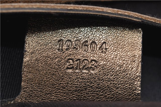 Authentic GUCCI GG Crystal Hand Mini Boston Bag PVC Leather 193604 Brown 2777E