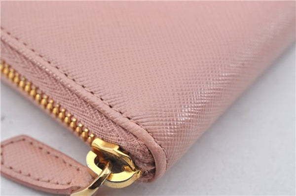 Authentic PRADA Saffiano Ribbon Leather Long Wallet Purse Pink 2777F