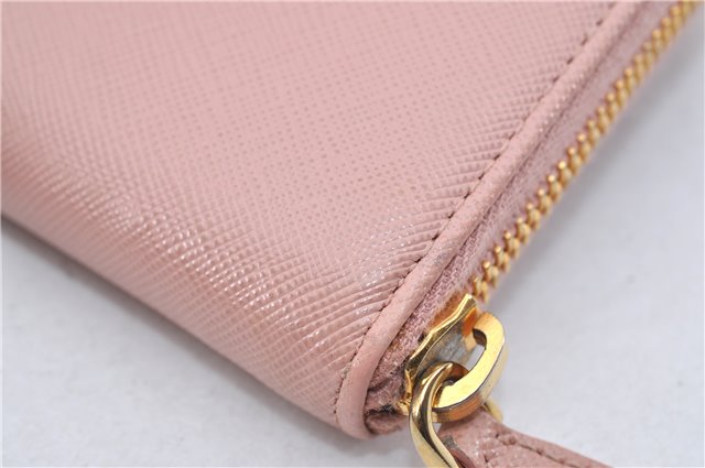 Authentic PRADA Saffiano Ribbon Leather Long Wallet Purse Pink 2777F