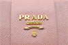 Authentic PRADA Saffiano Ribbon Leather Long Wallet Purse Pink 2777F