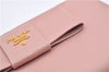 Authentic PRADA Saffiano Ribbon Leather Long Wallet Purse Pink 2777F