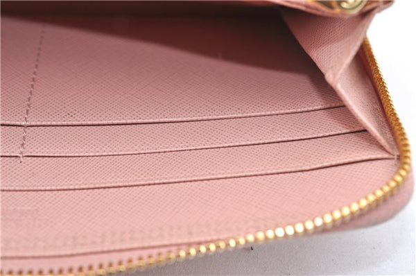 Authentic PRADA Saffiano Ribbon Leather Long Wallet Purse Pink 2777F