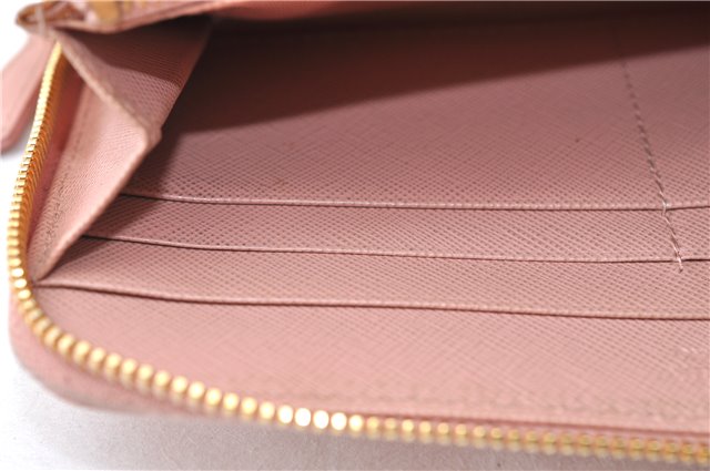 Authentic PRADA Saffiano Ribbon Leather Long Wallet Purse Pink 2777F