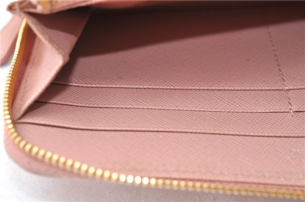 Authentic PRADA Saffiano Ribbon Leather Long Wallet Purse Pink 2777F