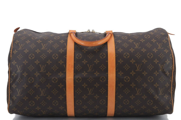 Authentic Louis Vuitton Monogram Keepall 55 Boston Bag M41424 LV 2778D