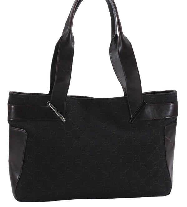 Authentic GUCCI Vintage Shoulder Tote Bag GG Canvas Leather 73983 Brown 2778E