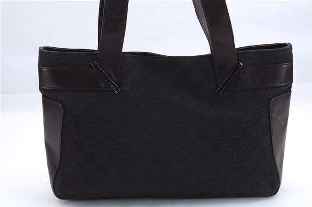 Authentic GUCCI Vintage Shoulder Tote Bag GG Canvas Leather 73983 Brown 2778E
