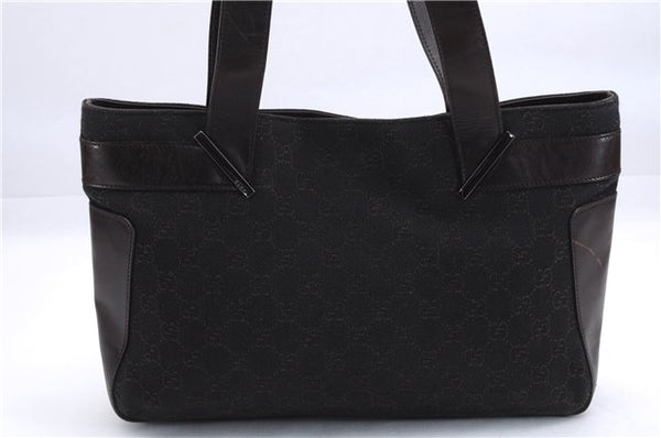 Authentic GUCCI Vintage Shoulder Tote Bag GG Canvas Leather 73983 Brown 2778E