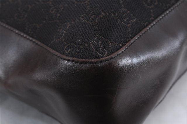 Authentic GUCCI Vintage Shoulder Tote Bag GG Canvas Leather 73983 Brown 2778E