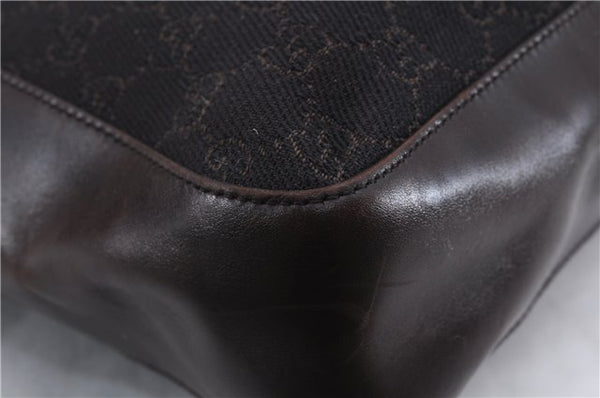 Authentic GUCCI Vintage Shoulder Tote Bag GG Canvas Leather 73983 Brown 2778E
