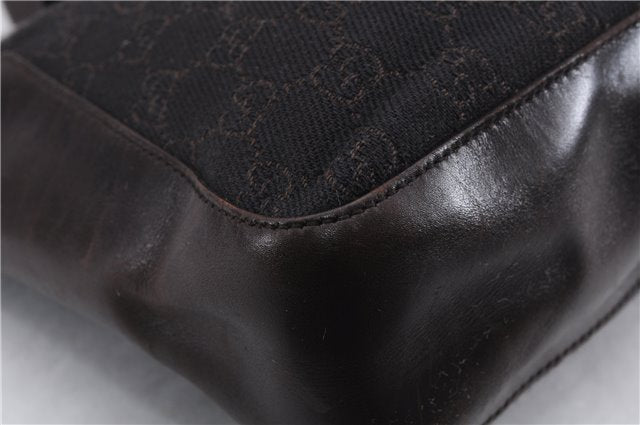 Authentic GUCCI Vintage Shoulder Tote Bag GG Canvas Leather 73983 Brown 2778E