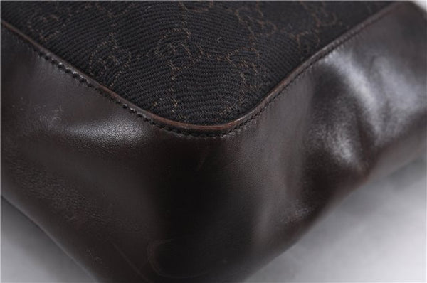 Authentic GUCCI Vintage Shoulder Tote Bag GG Canvas Leather 73983 Brown 2778E