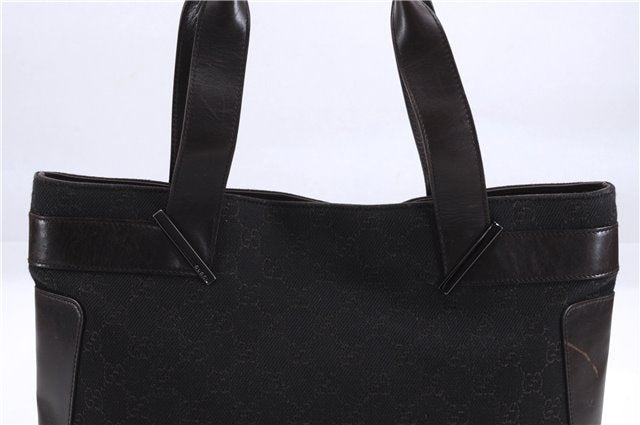 Authentic GUCCI Vintage Shoulder Tote Bag GG Canvas Leather 73983 Brown 2778E