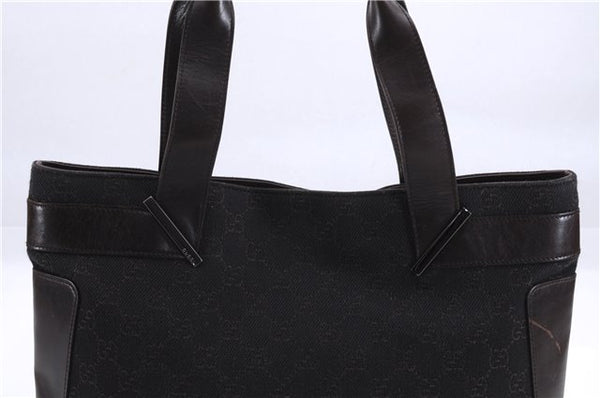 Authentic GUCCI Vintage Shoulder Tote Bag GG Canvas Leather 73983 Brown 2778E