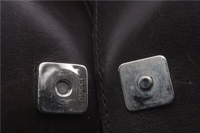 Authentic GUCCI Vintage Shoulder Tote Bag GG Canvas Leather 73983 Brown 2778E