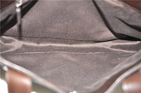 Authentic GUCCI Vintage Shoulder Tote Bag GG Canvas Leather 73983 Brown 2778E