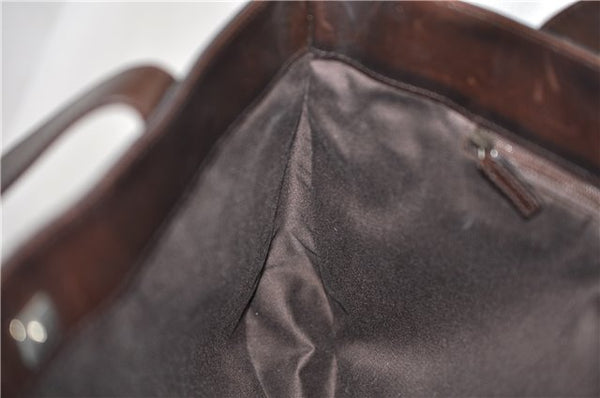 Authentic GUCCI Vintage Shoulder Tote Bag GG Canvas Leather 73983 Brown 2778E