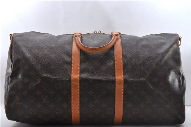 Auth Louis Vuitton Monogram Keepall Bandouliere 55 Boston Bag M41414 LV 2779D