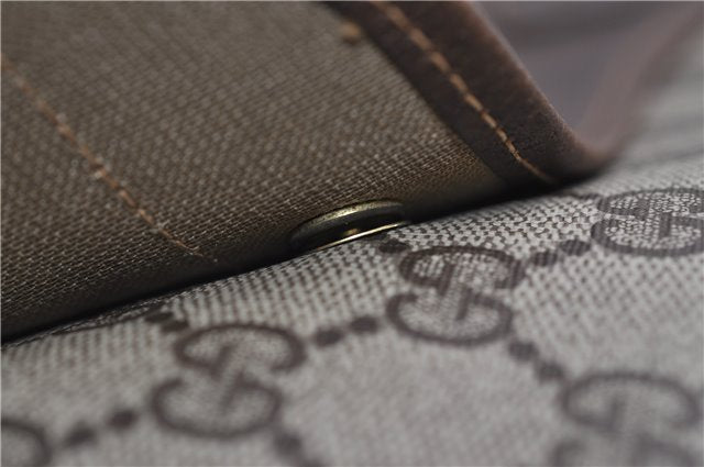 Authentic GUCCI Vintage Clutch Hand Bag Purse GG PVC Leather Brown 2779E