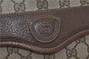 Authentic GUCCI Vintage Clutch Hand Bag Purse GG PVC Leather Brown 2779E