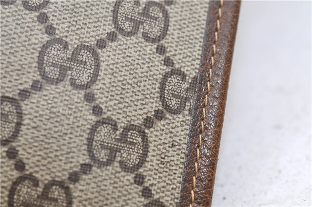 Authentic GUCCI Vintage Clutch Hand Bag Purse GG PVC Leather Brown 2779E
