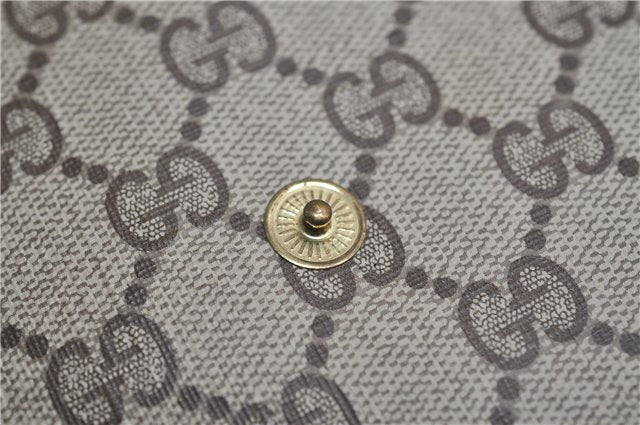 Authentic GUCCI Vintage Clutch Hand Bag Purse GG PVC Leather Brown 2779E