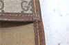 Authentic GUCCI Vintage Clutch Hand Bag Purse GG PVC Leather Brown 2779E