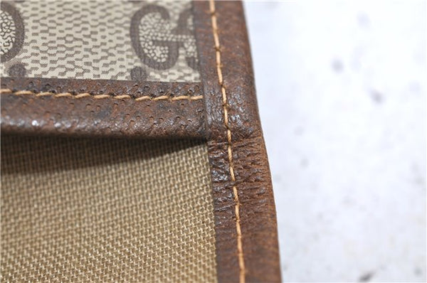 Authentic GUCCI Vintage Clutch Hand Bag Purse GG PVC Leather Brown 2779E