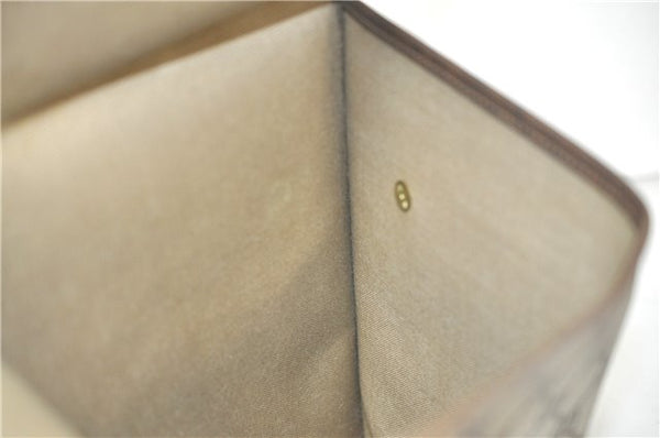 Authentic GUCCI Vintage Clutch Hand Bag Purse GG PVC Leather Brown 2779E