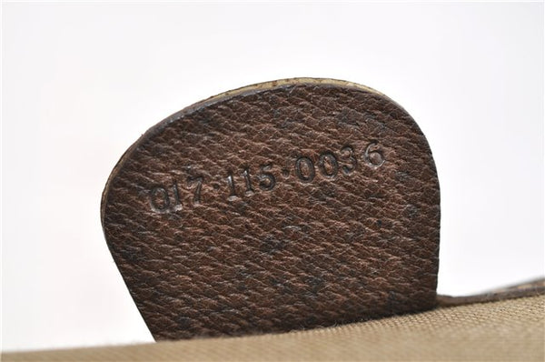 Authentic GUCCI Vintage Clutch Hand Bag Purse GG PVC Leather Brown 2779E