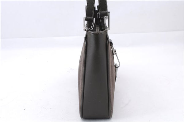 Authentic GUCCI Vintage Shoulder Hand Bag Purse Satin Leather Brown 2781E