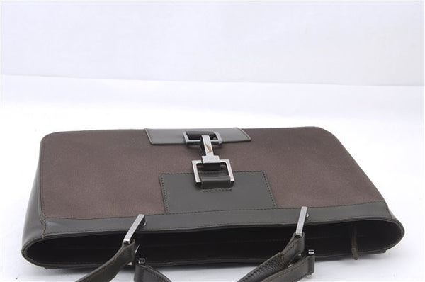 Authentic GUCCI Vintage Shoulder Hand Bag Purse Satin Leather Brown 2781E