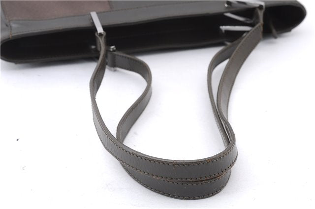 Authentic GUCCI Vintage Shoulder Hand Bag Purse Satin Leather Brown 2781E