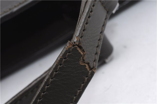 Authentic GUCCI Vintage Shoulder Hand Bag Purse Satin Leather Brown 2781E