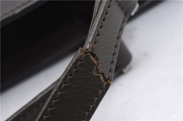 Authentic GUCCI Vintage Shoulder Hand Bag Purse Satin Leather Brown 2781E