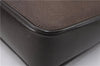 Authentic GUCCI Vintage Shoulder Hand Bag Purse Satin Leather Brown 2781E