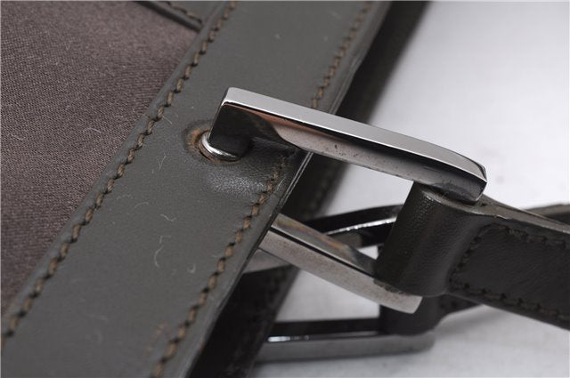 Authentic GUCCI Vintage Shoulder Hand Bag Purse Satin Leather Brown 2781E