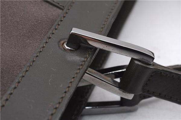 Authentic GUCCI Vintage Shoulder Hand Bag Purse Satin Leather Brown 2781E