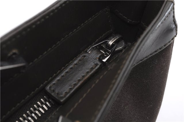 Authentic GUCCI Vintage Shoulder Hand Bag Purse Satin Leather Brown 2781E