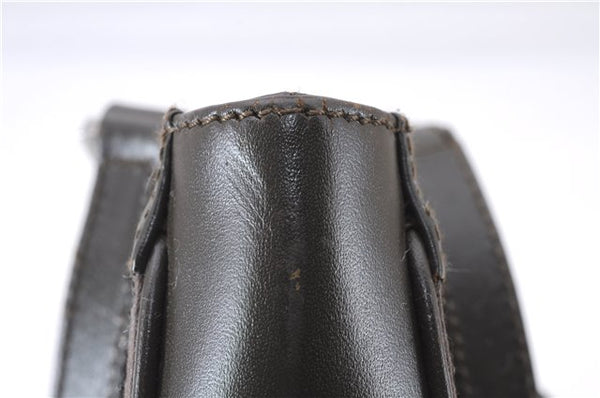 Authentic GUCCI Vintage Shoulder Hand Bag Purse Satin Leather Brown 2781E