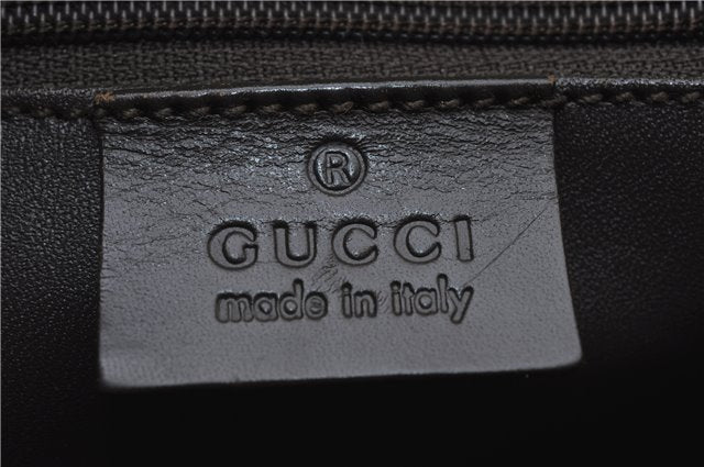 Authentic GUCCI Vintage Shoulder Hand Bag Purse Satin Leather Brown 2781E