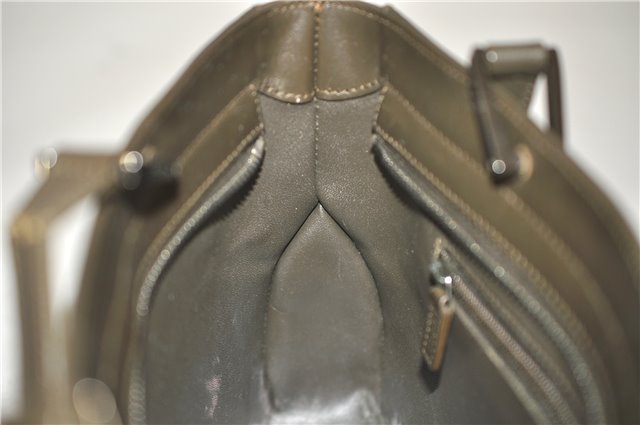 Authentic GUCCI Vintage Shoulder Hand Bag Purse Satin Leather Brown 2781E