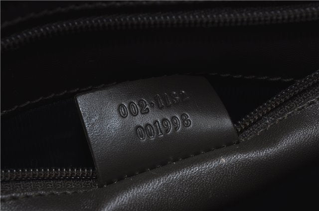 Authentic GUCCI Vintage Shoulder Hand Bag Purse Satin Leather Brown 2781E